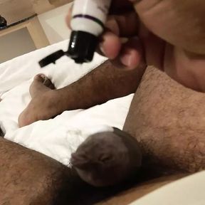 Moisturising my dick after rough night.