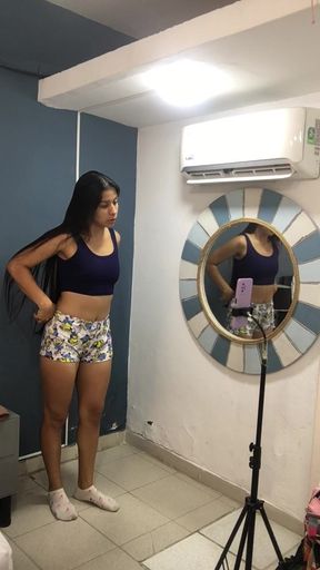 Beautiful Latina surprises her stepfather with her big ass.