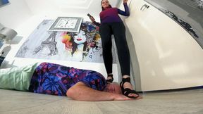 Walking On His Head & Hands In Sandals FLOOR CAM (4K)