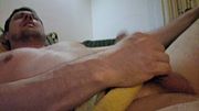 Uncut wank on the Couch