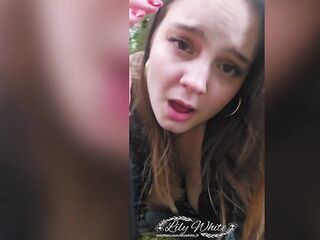 Small balade en foret pour me faire baiser et prendre une ejac faciale