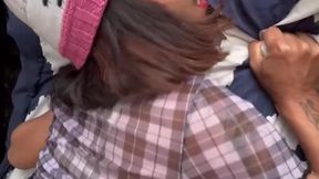 Amateur GF gives a sloppy blowjob and gets a surprise squirt