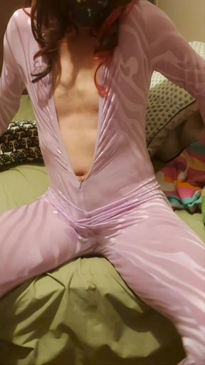 Stroking in My Bodysuit and Cumshot