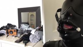 Latex Hood Mouth Gag Blowjob