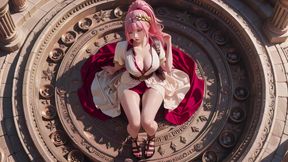 Private Morning Reading in the Roman Court, Silk Stockings Crossed, Forbidden Lip Touch!