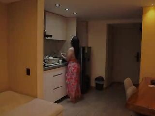 Step-son ends up with a very hard rod by mistake! But his large-assed stepmother gives him a hand