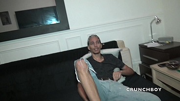 Amator french video with Straight boy curious used raw by his friend