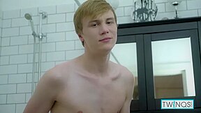 Cute Twink Liam P Strokes His Big Shaft In The Shower! With Big Liam