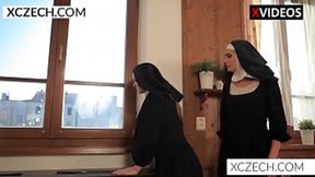 Dirty Nun Fucks Wild in Leather Bondage Orgy Party'