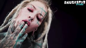 TATTOO PIERCED alt girl gives SLOPPY BJ and gets ANAL fucked