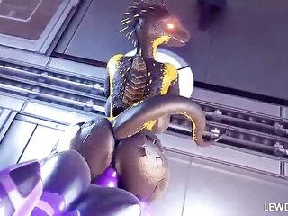 Futanari Synth Screwing Fur Lizard