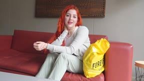 Redhead LATINA 18YO was nervous on camera