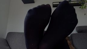 Worship my feet in pantyhose, while being ignored in silence - Femdom - Agnes