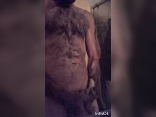 Afternoon shower with semi-hard cum shot