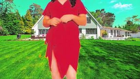 Naughty Femboy Peeking Around Corner with Teasing Smile