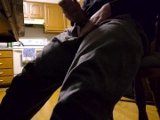 Be QUIET ! 2 Cumshots in the Kitchen and Bathroom