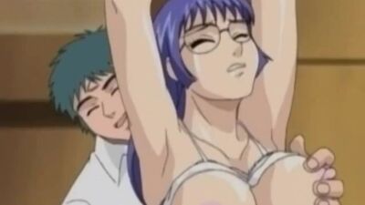 Watch this anime babe get her big tits bandaged and take a deep load