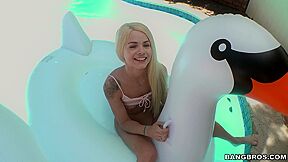 Petite Tiny Blonde Teen 18+ Elsa Jean Rides Monster Dick As Reverse Cowgirl