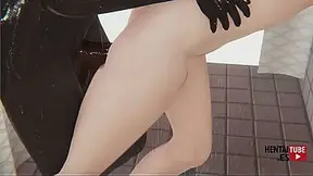 Momo gets her rear banged by a huge black dick in the shower - Japanese Hentai