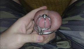 Permanent Chastity - Cumming under the blanket