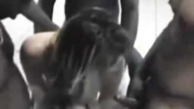 Swinger French Wife takes Multi Black Cock Gangbang 2