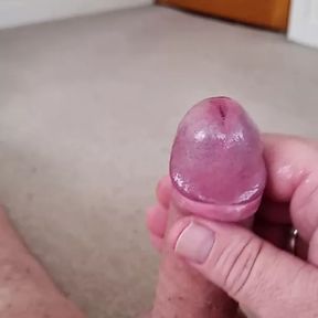 Uncut cock with cum