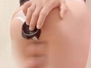 Crossdresser sissy dildo solo play