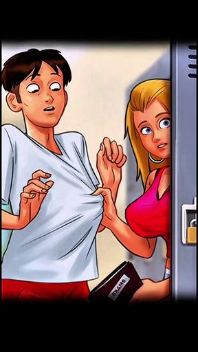 Roxxy got excited by her boyfriend inside their locker. (Summer Saga)