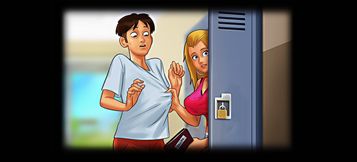 Roxxy got excited by her boyfriend inside their locker. (Summer Saga)