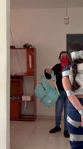 Fantasizing 18-year-old Taped & Gagged by Masked MILF