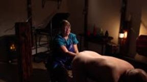 Mistress Sandra fists her male sub