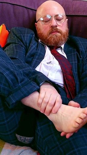 Hairy Trans Business Man Squirting in His Briefs