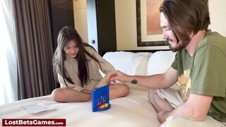 Sexy Babe Loses a Game of Strip Connect 4 and Fucks the Guy
