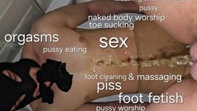 Pissing (My Golden nectar), spitt, erotica and hot Sex with multiple orgasms and pussy eating, licking and toe sucking with foot fetish, foot washing and wet pussy worship with Me Miss GospodaricaEmma and My Alpha man Wolfy01