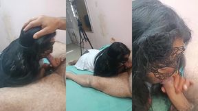 enfermeira safada na saida do trabalho fazendo boquete com gozada na boca