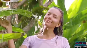 Petite Russian Milf Model Gets Wet Outdoor In The Rain - Princess Clover