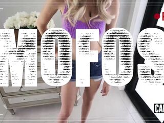 MOFOS - Hot Madison Wilde And Her Boyfriend Risk Getting Caught As They Hook Up In The Living Room’s Shadows