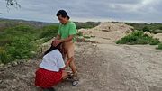 Big-assed stepmother has sex with a peasant in the countryside