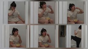 Walters Pop Up Back Home Eating Up A Storm and Feeding While Peeing and Chatting