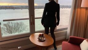 Secretary's Risky Window Encounter During Business Break