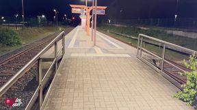 Horny Slut Fucked in the Middle of the Train Station!!