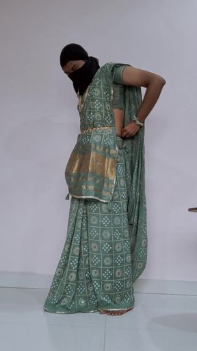 Gujrati style saree wearing