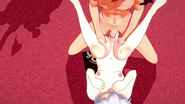 Genshin Impact Yaoi 3D - Kazuha x Tartaglia Misionary with a big dick & creampie in his ass - Japanese Asian Manga Anime Game Porn