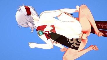 Genshin Impact Yaoi 3D - Kazuha x Tartaglia Misionary with a big dick & creampie in his ass - Japanese Asian Manga Anime Game Porn