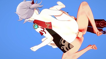 Genshin Impact Yaoi 3D - Kazuha x Tartaglia Misionary with a big dick & creampie in his ass - Japanese Asian Manga Anime Game Porn