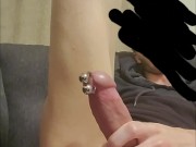 Fucking myself with glass dido till I cum