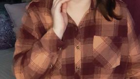 Dildo-fucking my pussy wearing glasses and pigtails