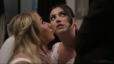 Lesbian MILFs suck and fuck in taboo POV threeway