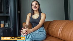 Totally natural 18yo Colombian cutie shows off teeny titts &mdash;  huge booty - POV cowgirl ride!