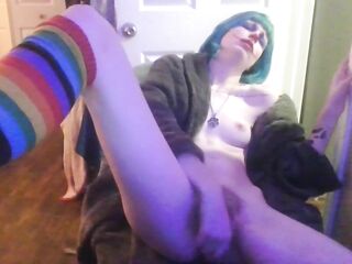 Becky the Clown screws herself with purple vibrator ~